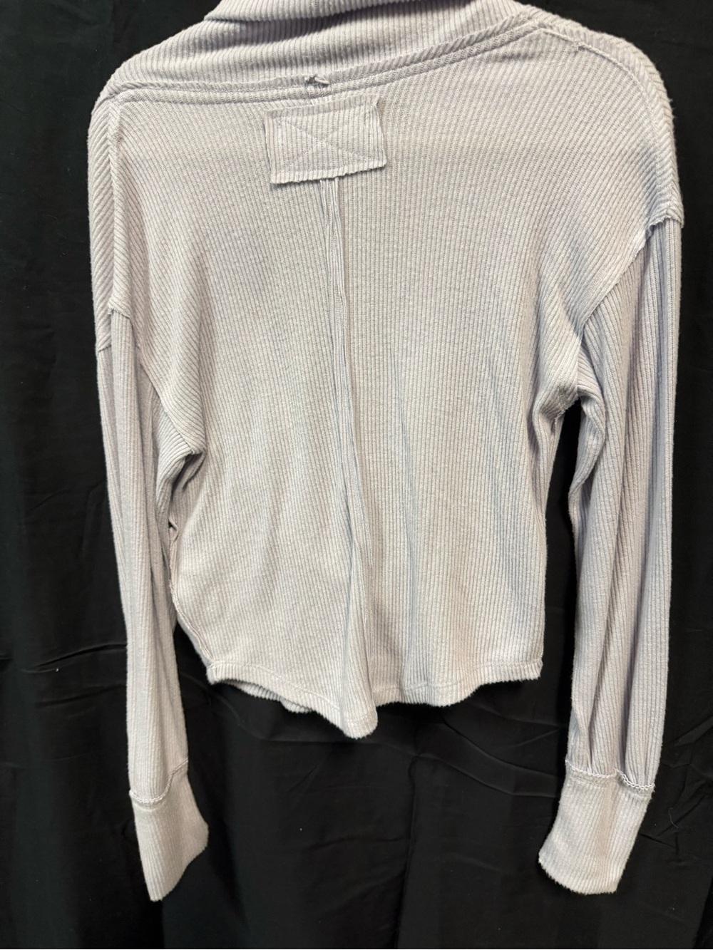 Free People Lilac Ribbed Shawl-Collar Wrap Sweater - Picture 3 of 5